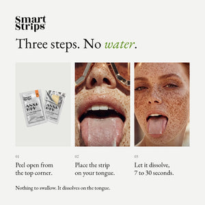 Smart Strips ANXIETY oral dissolvable strips, how to use in three steps