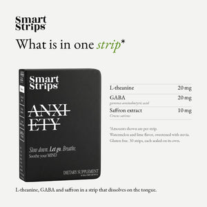 Smart Strips ANXIETY oral dissolvable strips, ingredients per strip