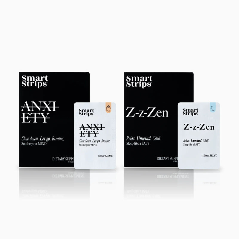 Smart Strips Day & Night Reset: ANXIETY and Z-z-Zen boxes with their sachets