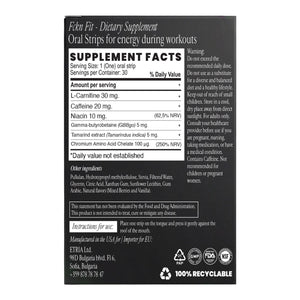 Smart Strips FCKN FIT oral dissolvable strips, supplement facts label