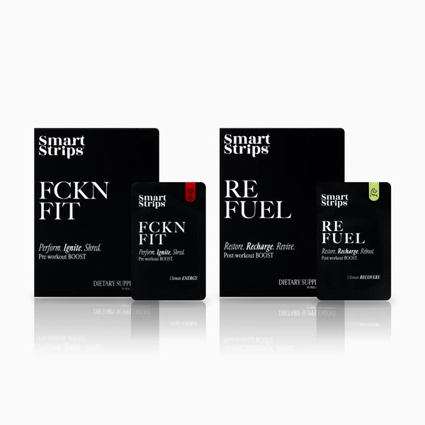 Smart Strips Fitness Ready: кутии FCKN FIT и REFUEL със сашетата им