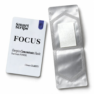 Саше Smart Strips FOCUS до отворено саше с оралната разтворима лента вътре
