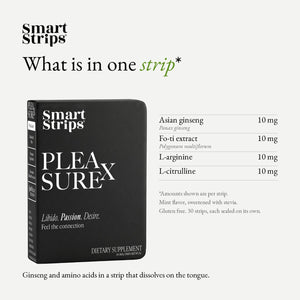 Smart Strips PLEASUREX oral dissolvable strips, ingredients per strip