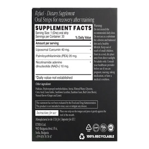 Smart Strips REFUEL oral dissolvable strips, supplement facts label