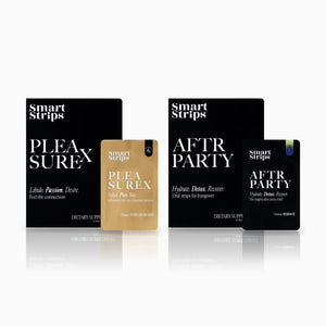 Smart Strips Weekend Set: PLEASUREX and AFTR PARTY boxes with their sachets