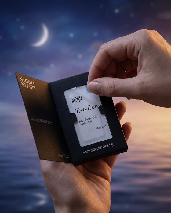 A hand takes a Z-z-Zen sachet out of the box